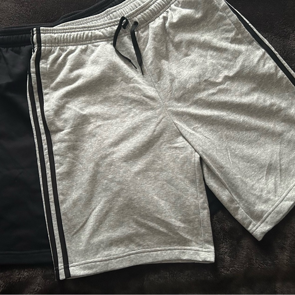 adidas Men's Athletic Shorts in Light Gray and Black